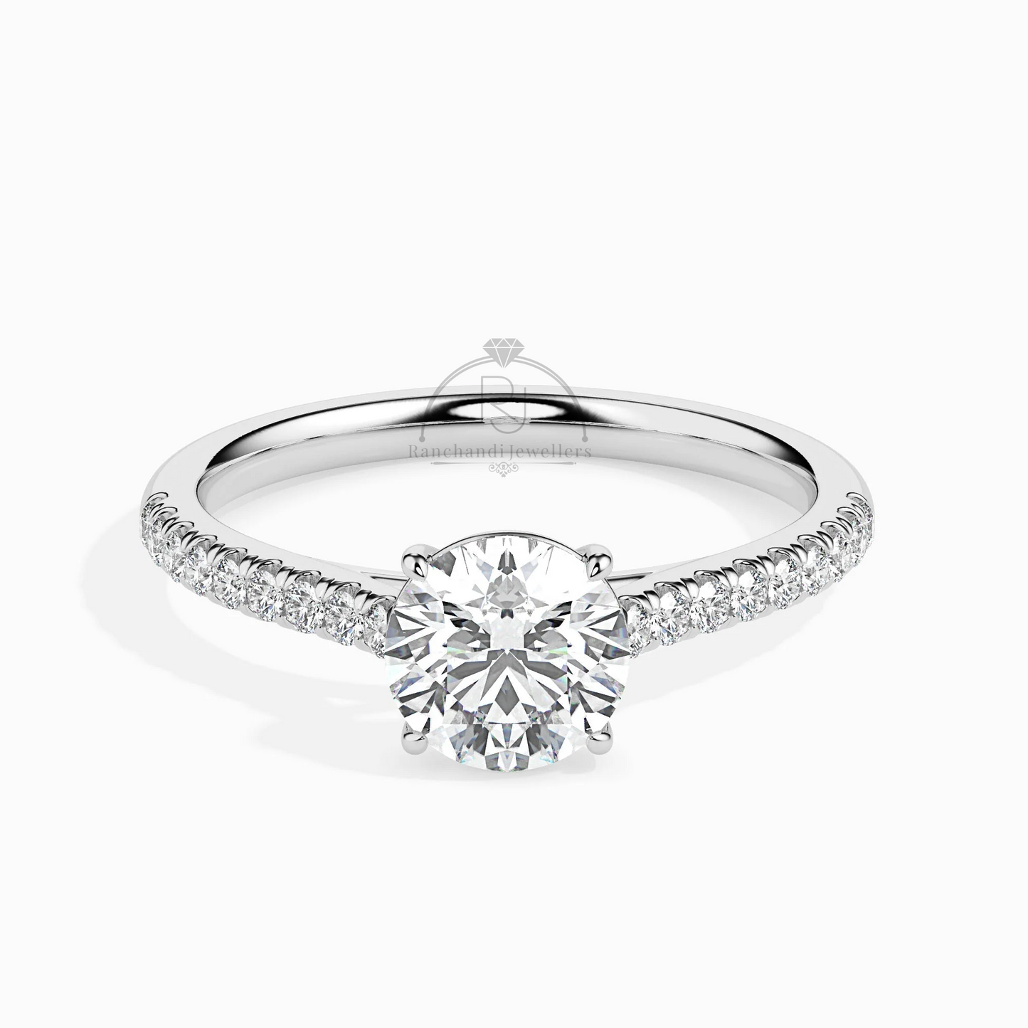 1.00 CT Lab Grown Web Solitaire Ring