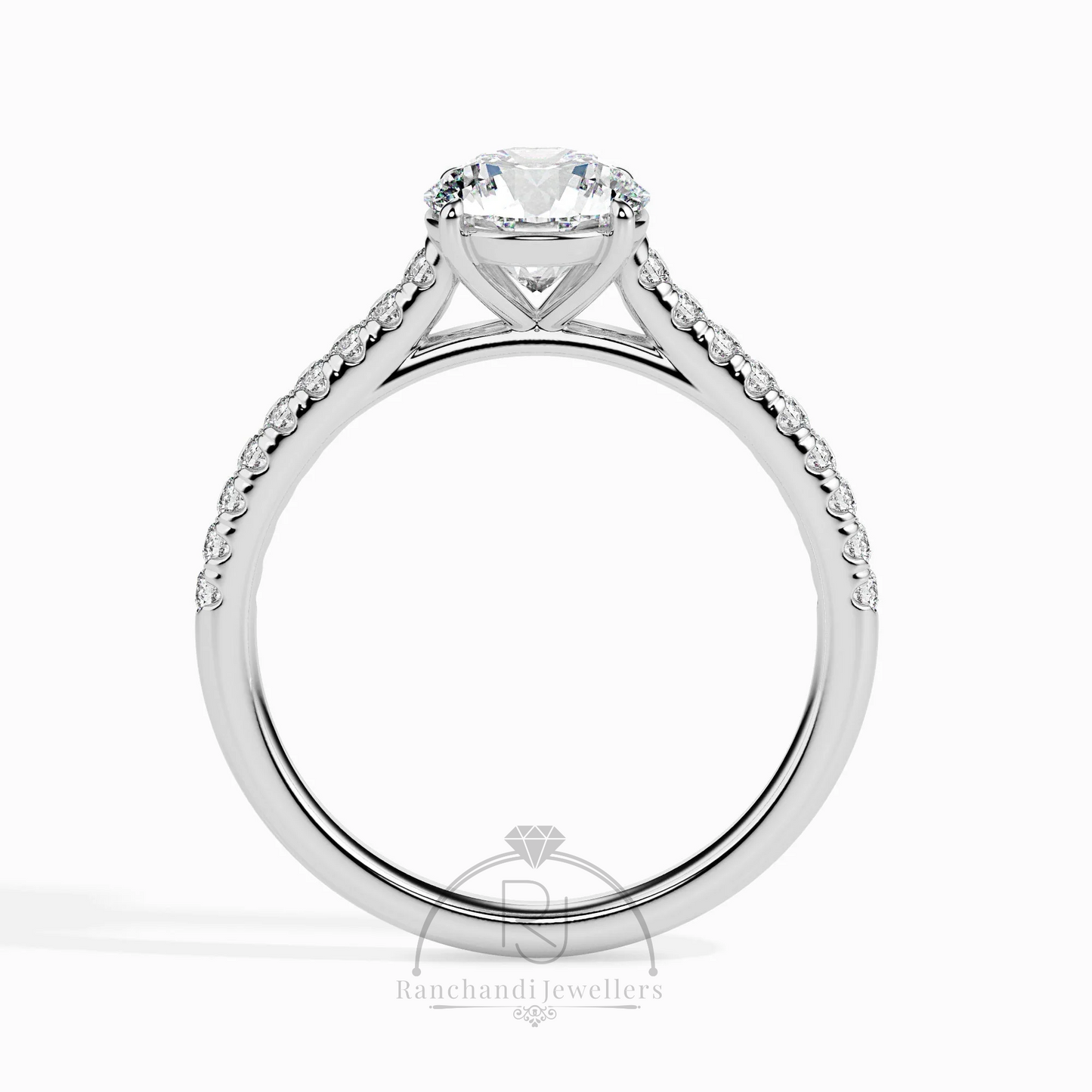 1.00 CT Lab Grown Web Solitaire Ring