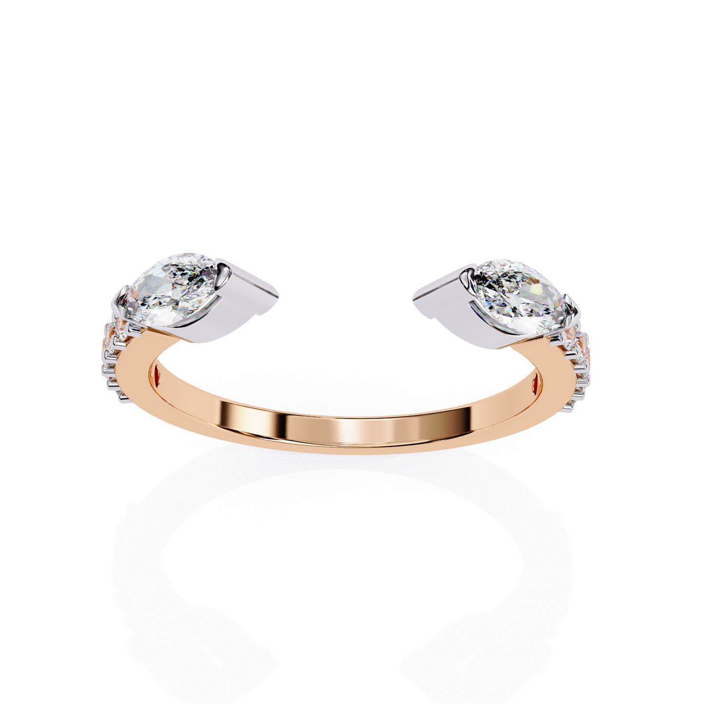 2 PEAR MARQUISE CUT LAB DIAMOND RING