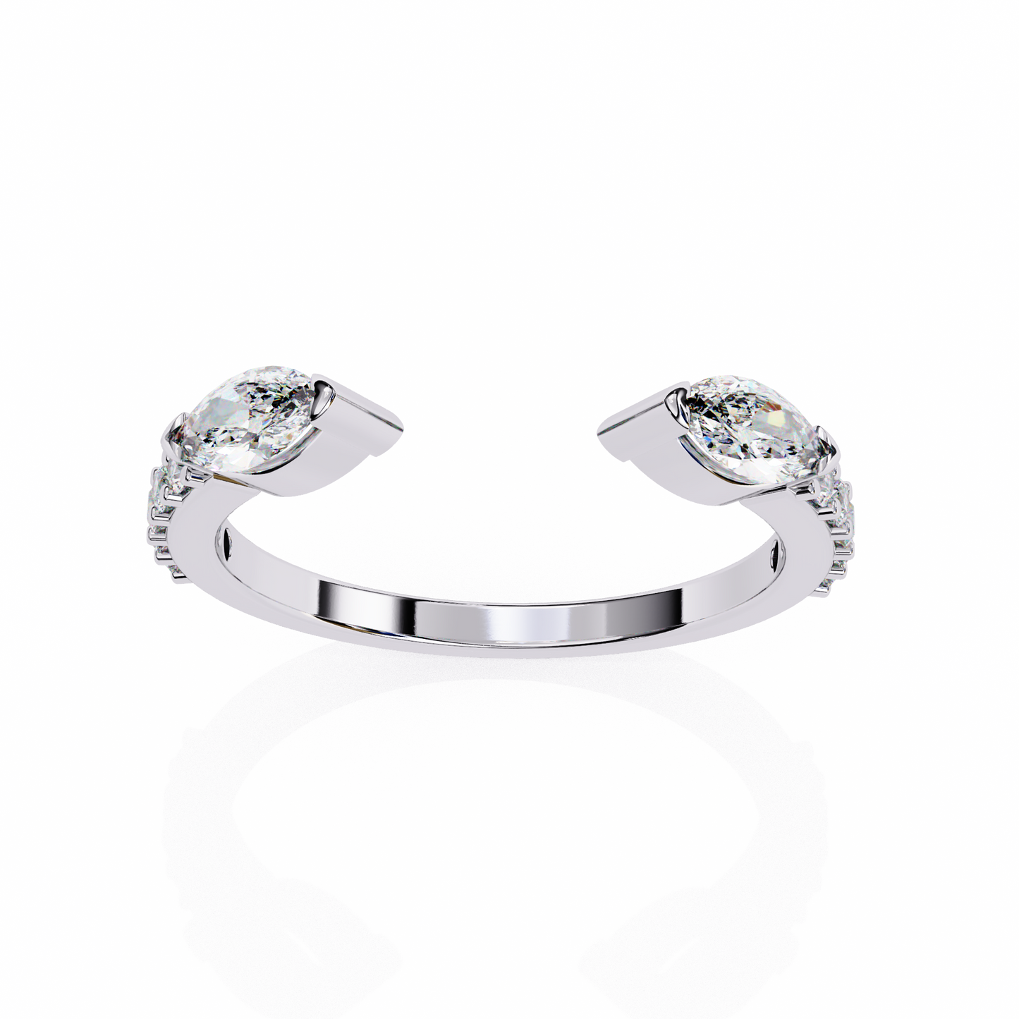 2 PEAR MARQUISE CUT LAB DIAMOND RING