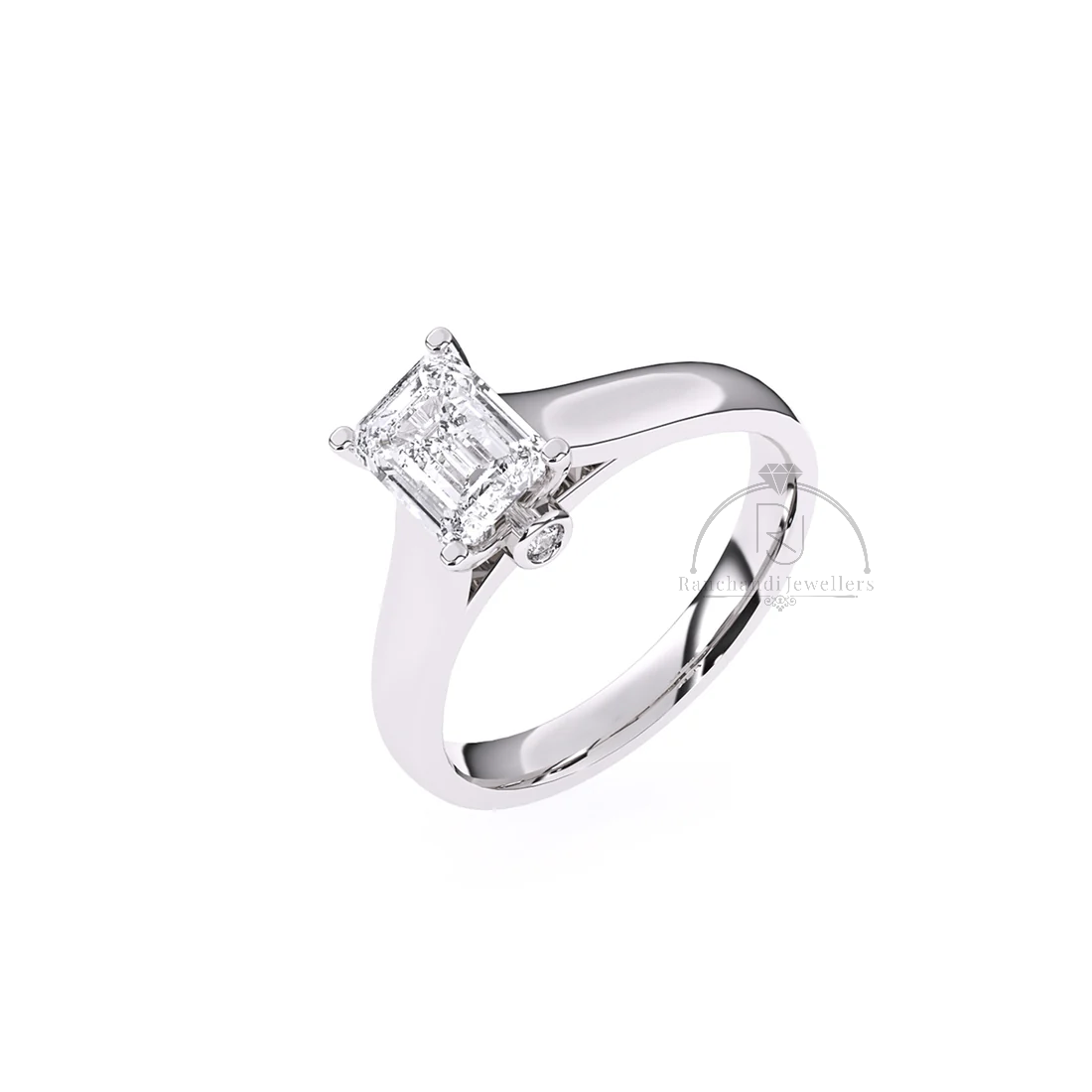 Emerald 1.070 CT Lab Grown Solitaire Ring