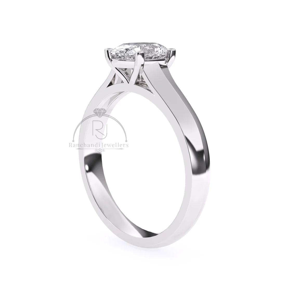 Oval Cut 1.00 CT Lab Grown Solitaire Ring