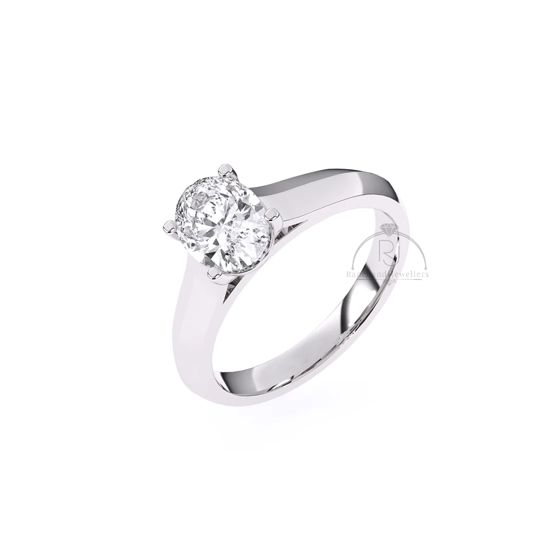 Oval Cut 1.00 CT Lab Grown Solitaire Ring