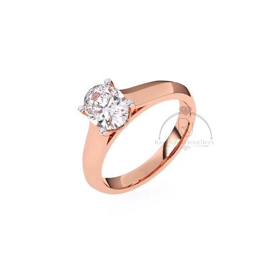 Oval Cut 1.00 CT Lab Grown Solitaire Ring