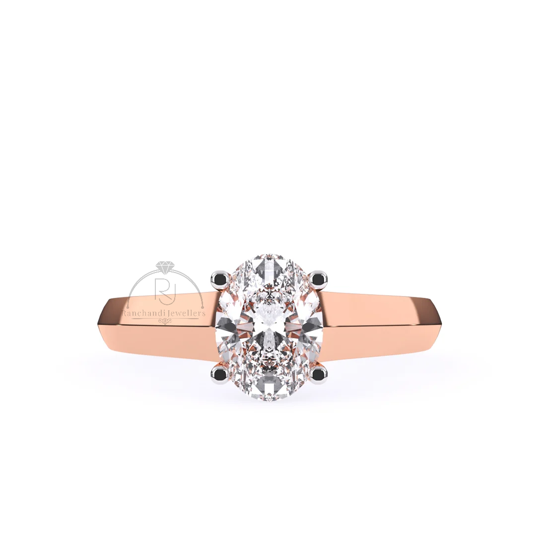 Oval Cut 1.00 CT Lab Grown Solitaire Ring