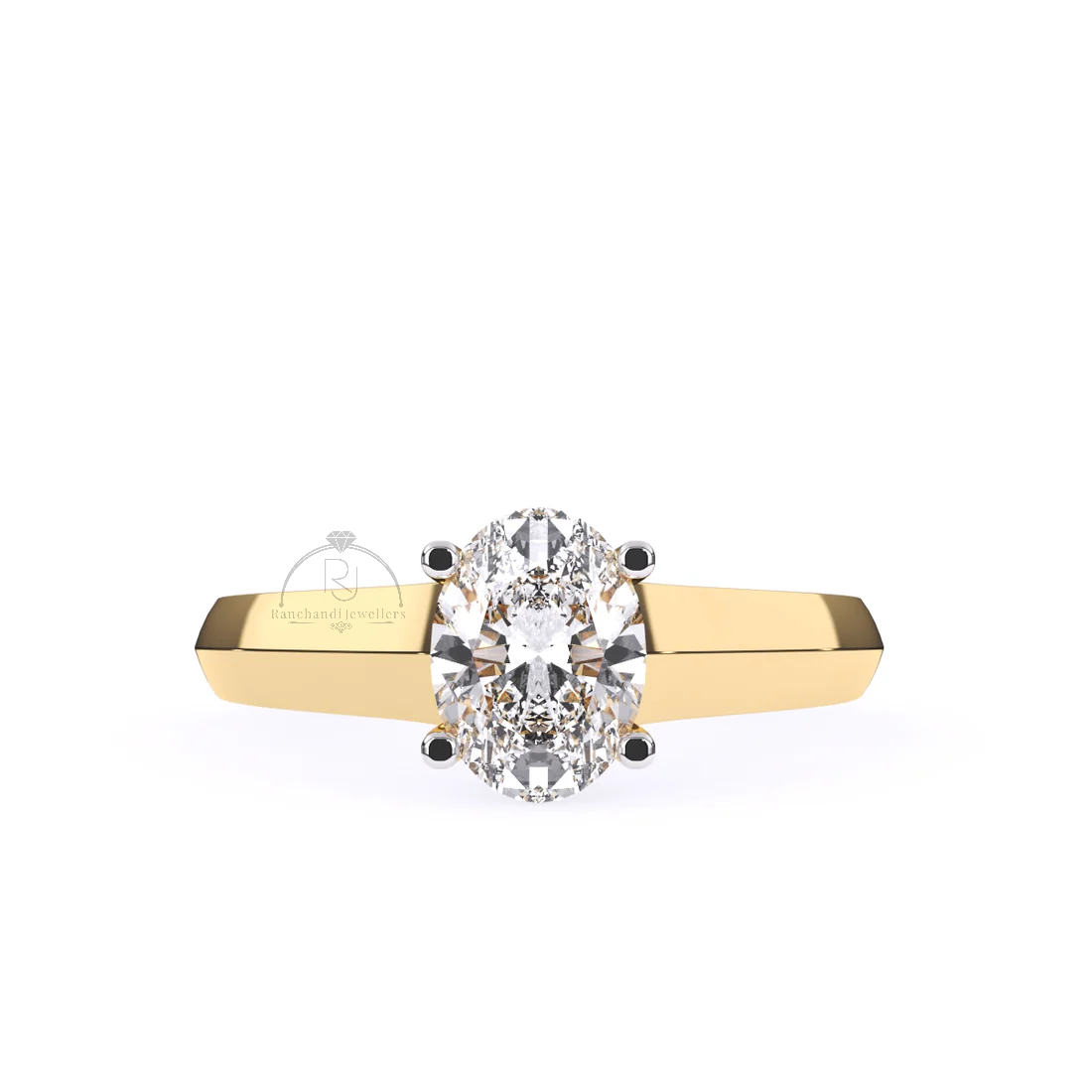 Oval Cut 1.00 CT Lab Grown Solitaire Ring