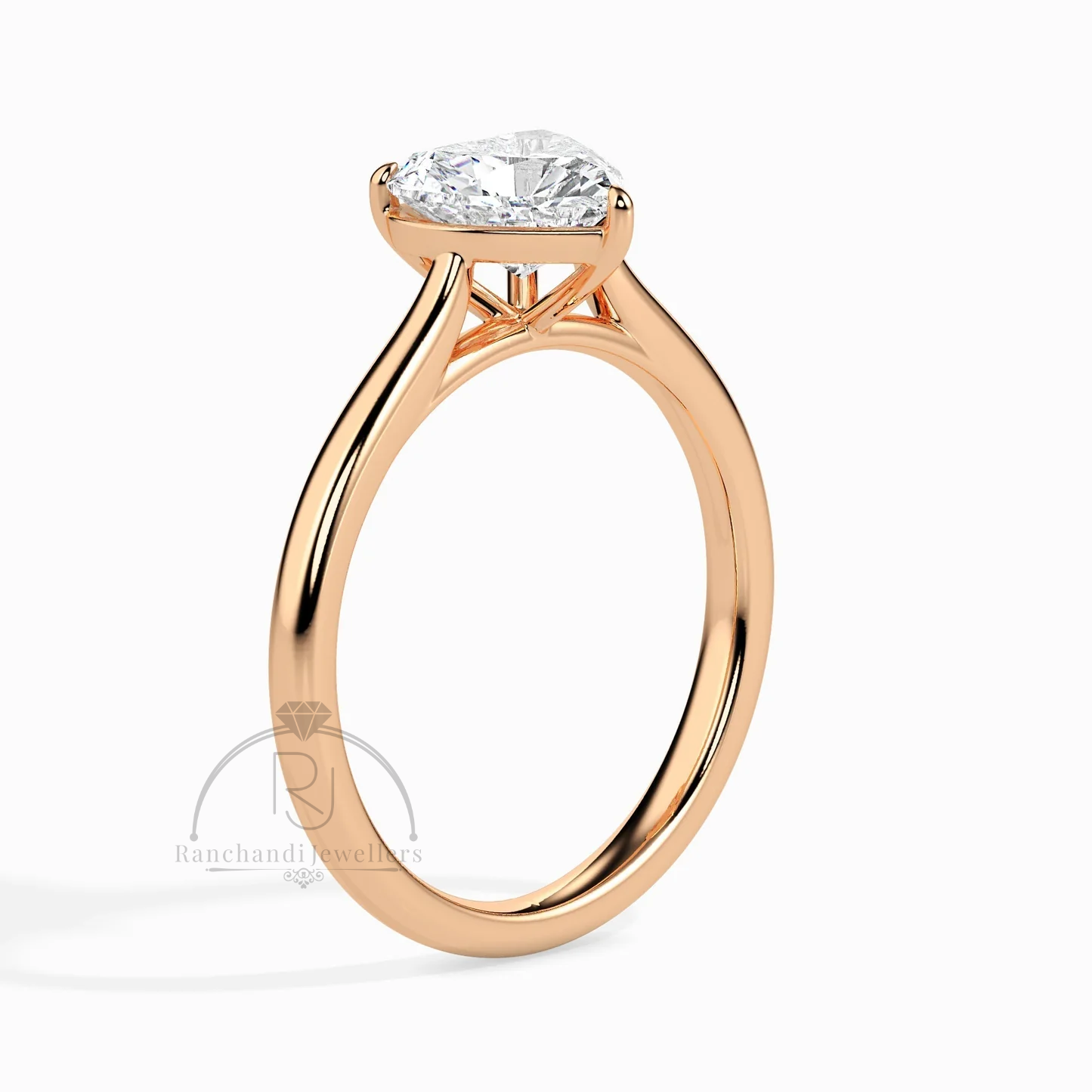 Heart Cut 0.50 CT Lab Grown Solitaire Ring