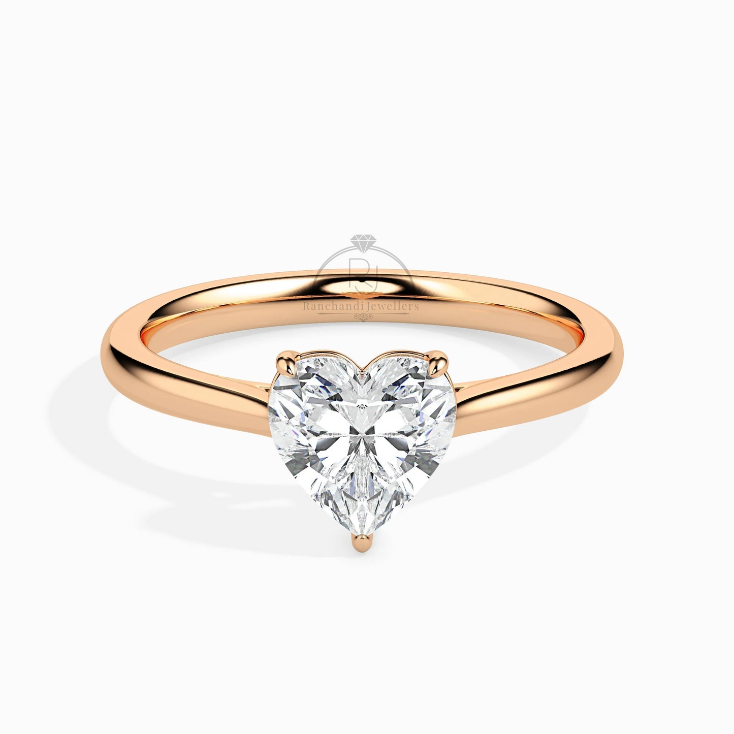 Heart Cut 0.50 CT Lab Grown Solitaire Ring