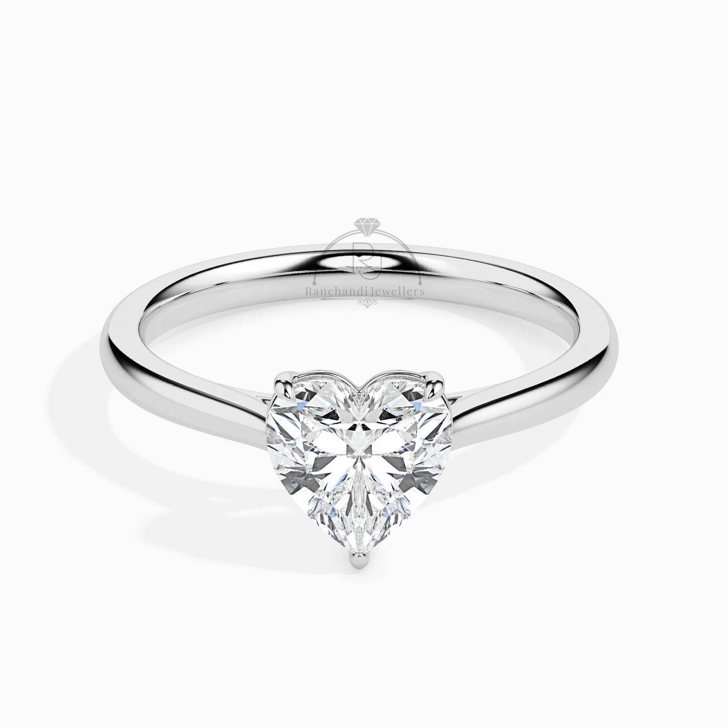 Heart Cut 0.50 CT Lab Grown Solitaire Ring