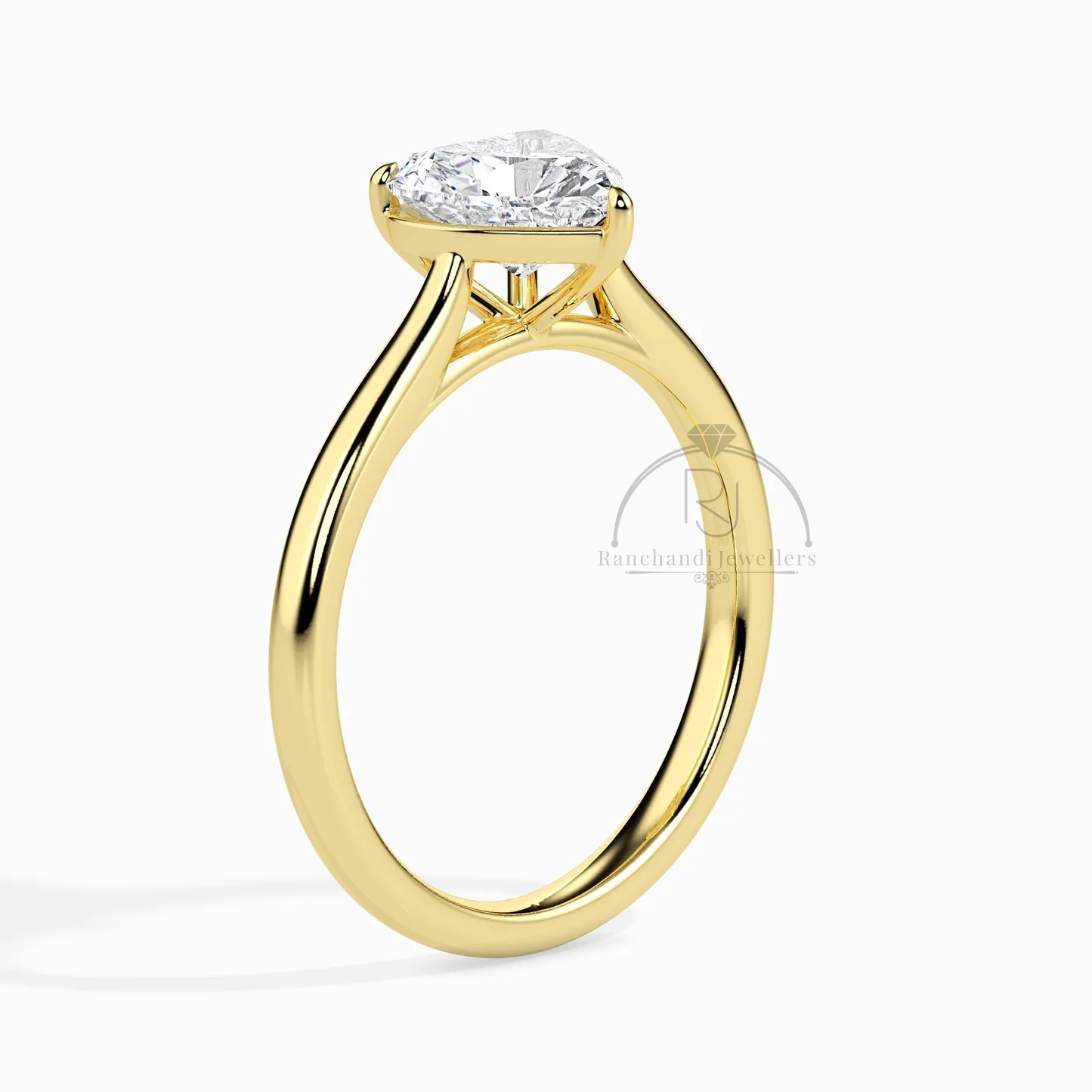 Heart Cut 0.50 CT Lab Grown Solitaire Ring