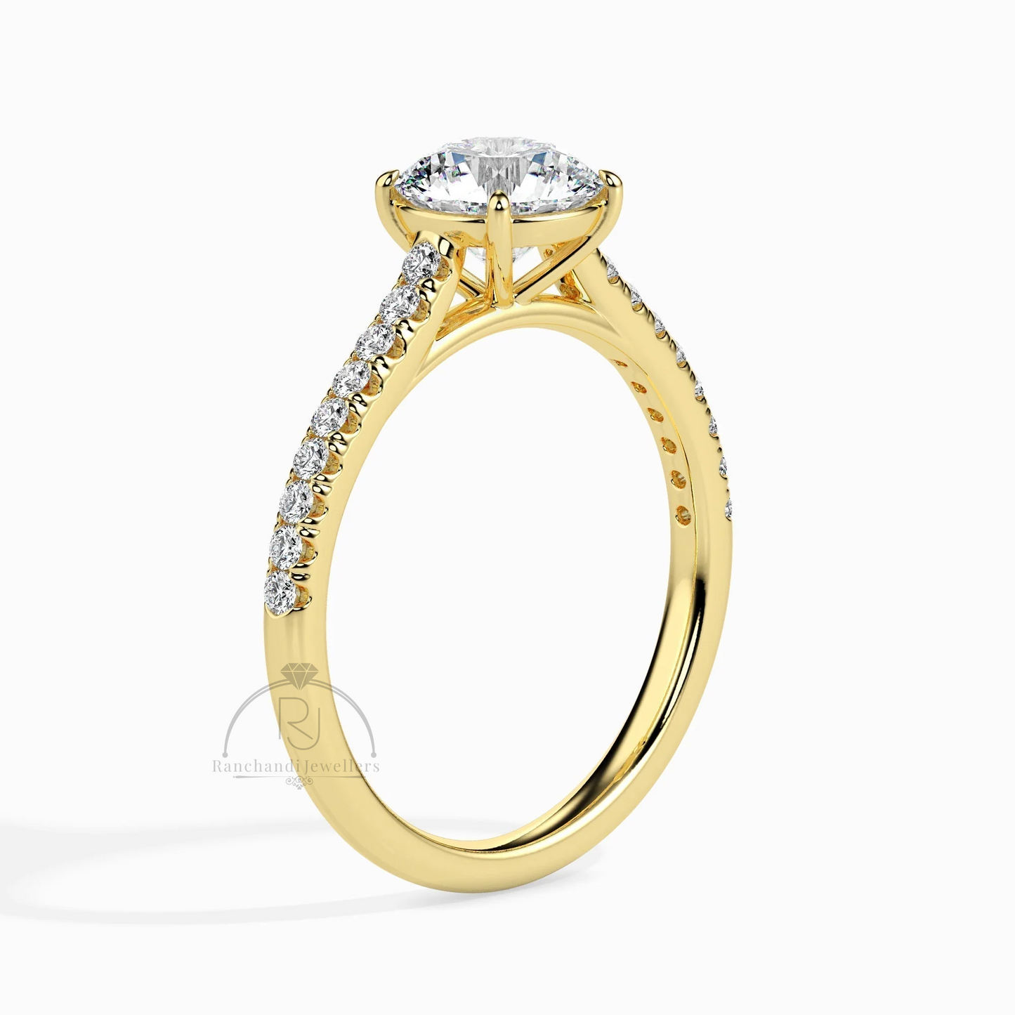 1.00 CT Lab Grown Web Solitaire Ring