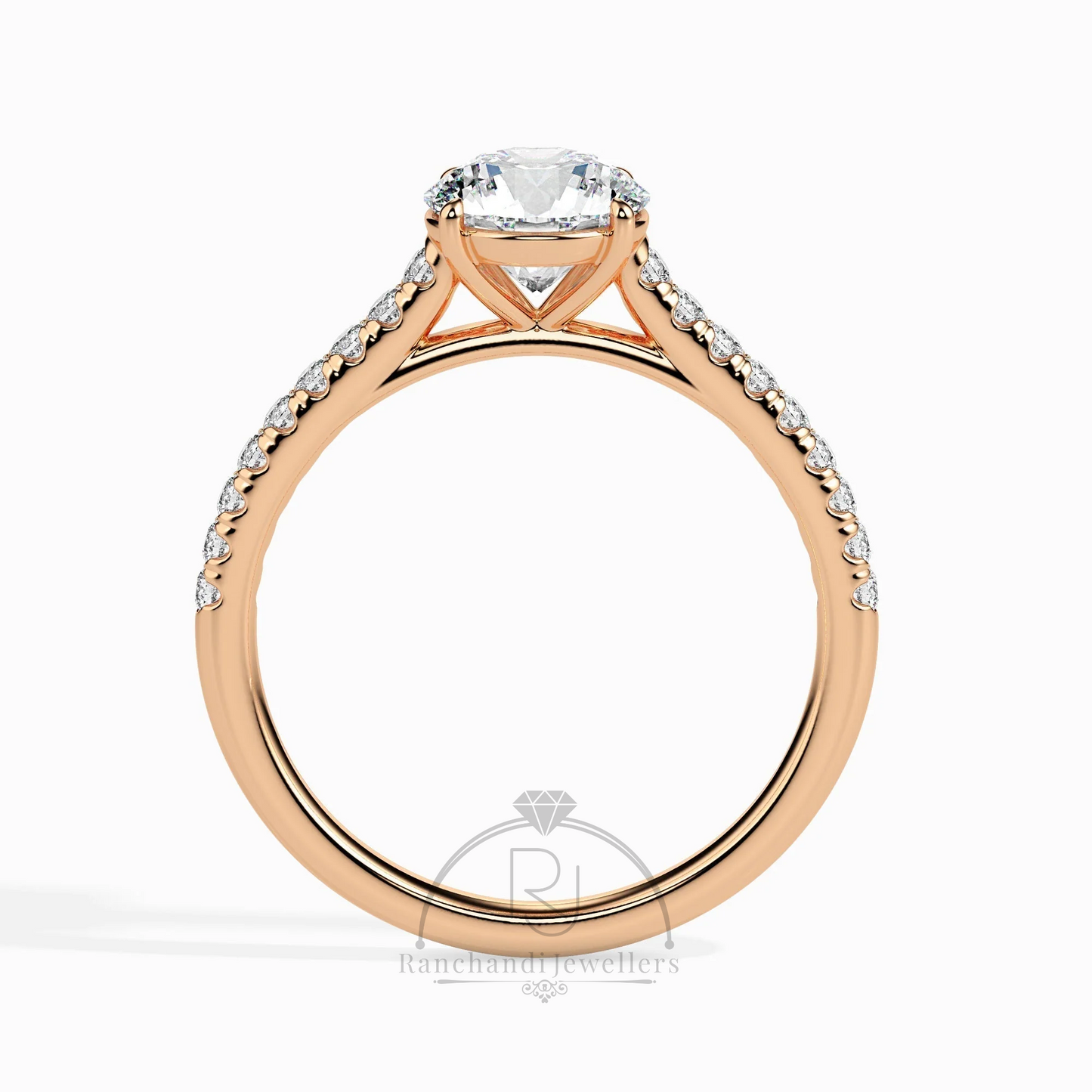 1.00 CT Lab Grown Web Solitaire Ring