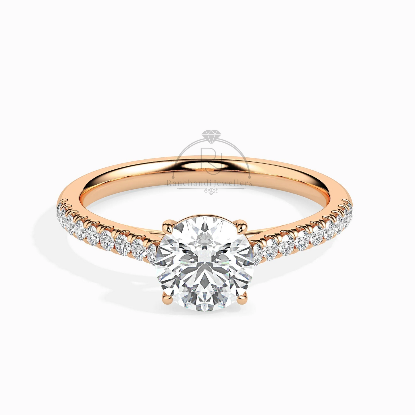 1.00 CT Lab Grown Web Solitaire Ring