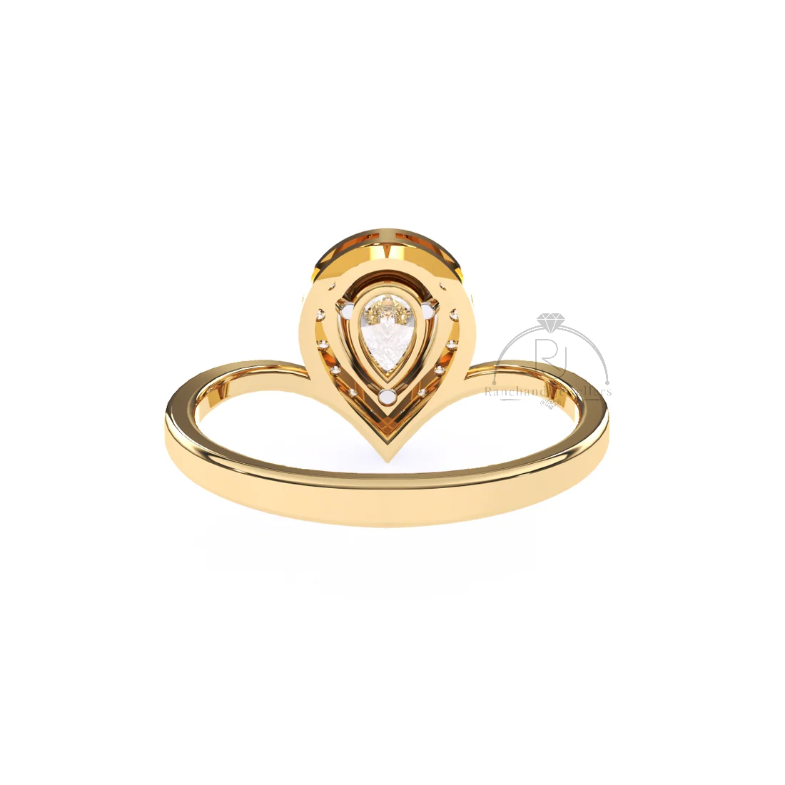 Pear 0.65 CT Lab Grown Solitaire Ring