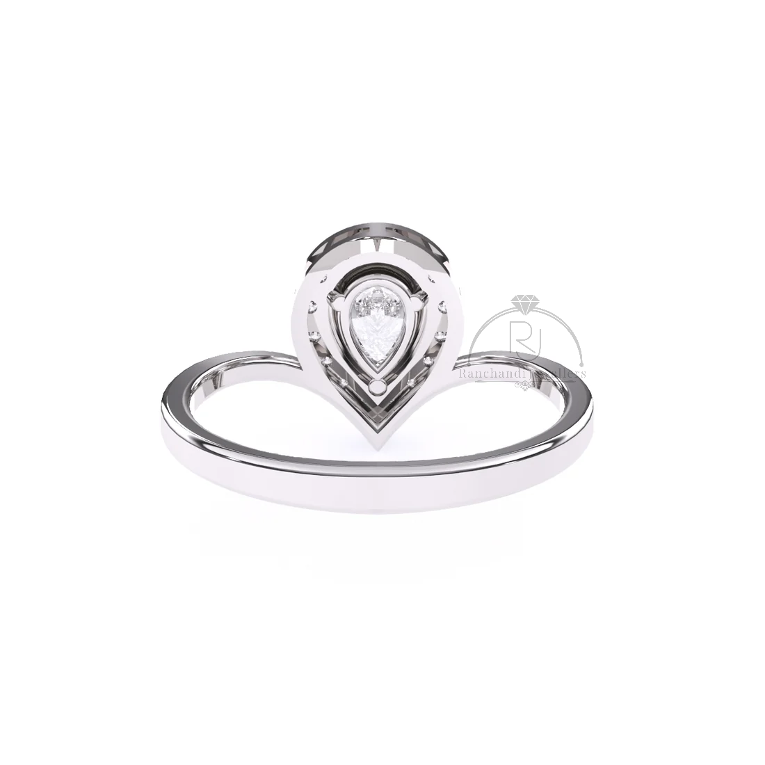 Pear 0.65 CT Lab Grown Solitaire Ring