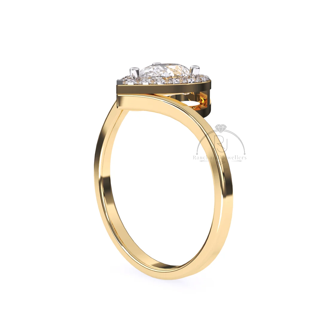 Pear 0.65 CT Lab Grown Solitaire Ring